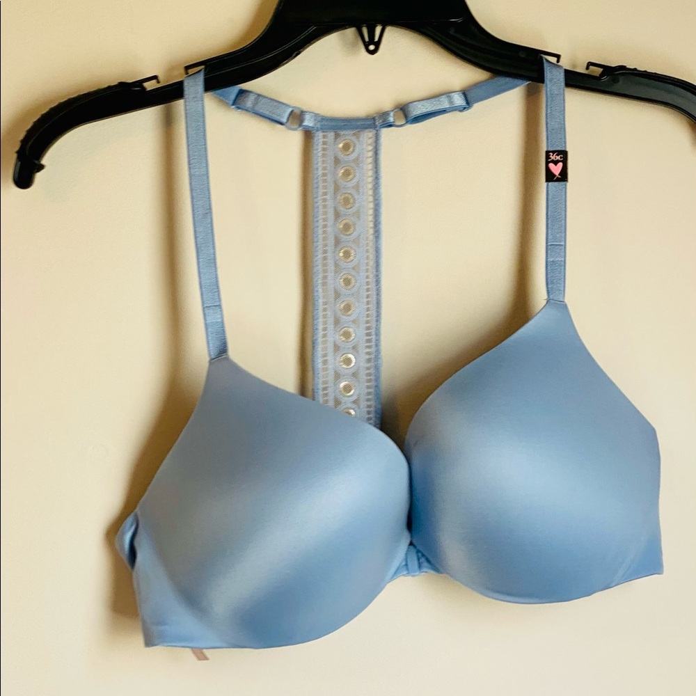 VS So Obsessed light blue racerback front clasp